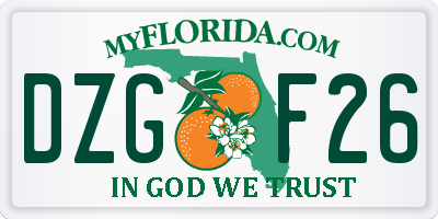 FL license plate DZGF26