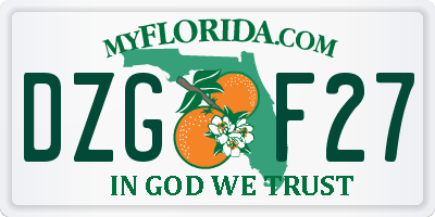 FL license plate DZGF27