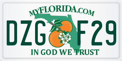 FL license plate DZGF29