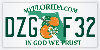 FL license plate DZGF32