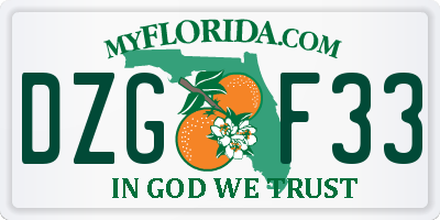 FL license plate DZGF33