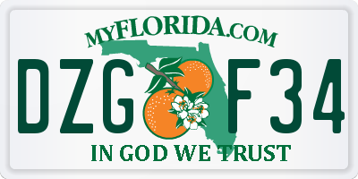 FL license plate DZGF34
