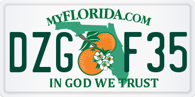 FL license plate DZGF35
