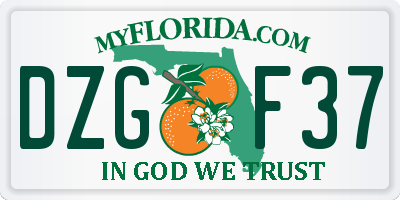FL license plate DZGF37