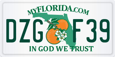 FL license plate DZGF39