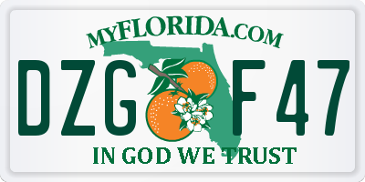 FL license plate DZGF47