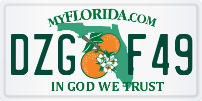 FL license plate DZGF49