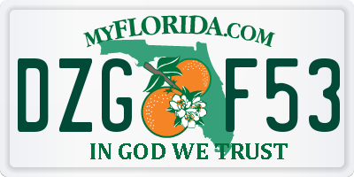 FL license plate DZGF53