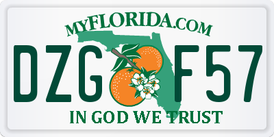 FL license plate DZGF57