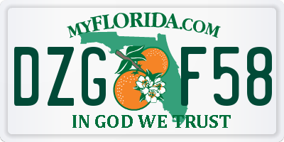 FL license plate DZGF58