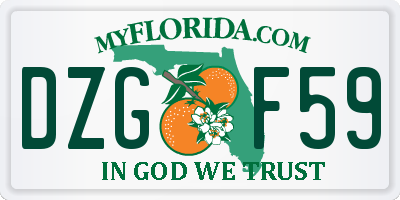 FL license plate DZGF59