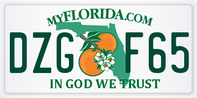 FL license plate DZGF65