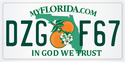 FL license plate DZGF67
