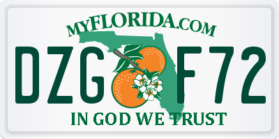 FL license plate DZGF72