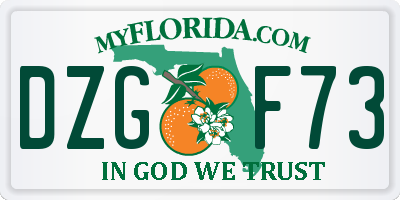 FL license plate DZGF73