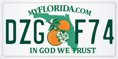 FL license plate DZGF74