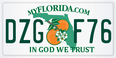 FL license plate DZGF76