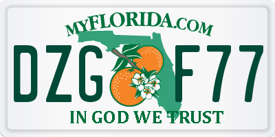 FL license plate DZGF77