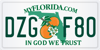 FL license plate DZGF80