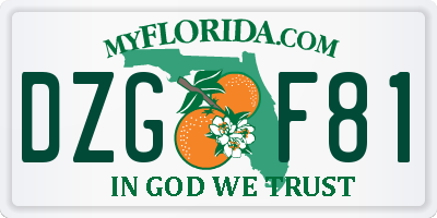 FL license plate DZGF81