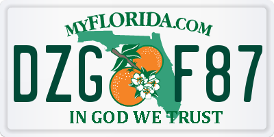 FL license plate DZGF87