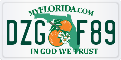 FL license plate DZGF89