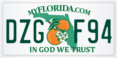 FL license plate DZGF94