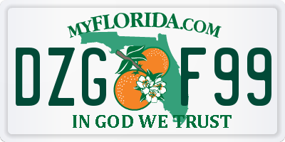 FL license plate DZGF99