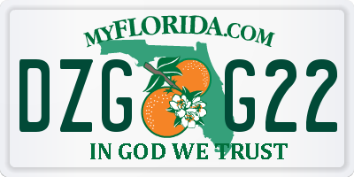 FL license plate DZGG22