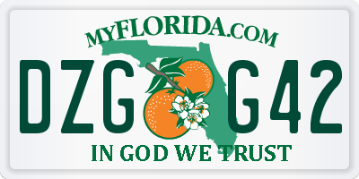 FL license plate DZGG42