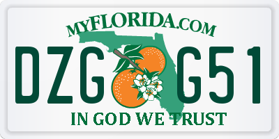 FL license plate DZGG51