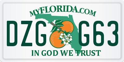 FL license plate DZGG63