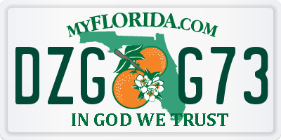 FL license plate DZGG73