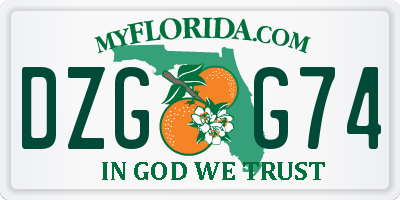 FL license plate DZGG74