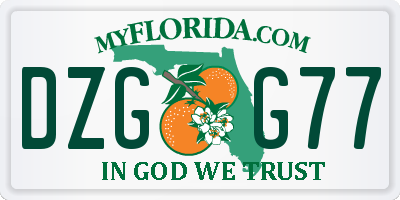 FL license plate DZGG77