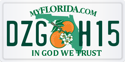 FL license plate DZGH15