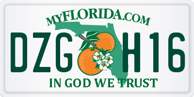 FL license plate DZGH16