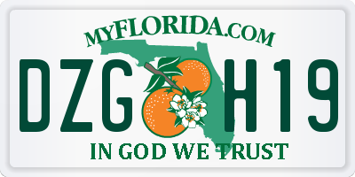 FL license plate DZGH19