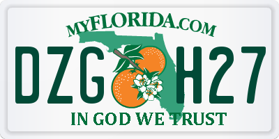 FL license plate DZGH27