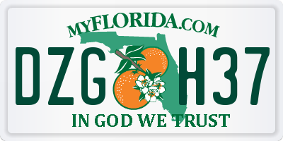 FL license plate DZGH37