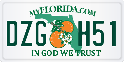 FL license plate DZGH51