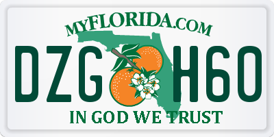 FL license plate DZGH60