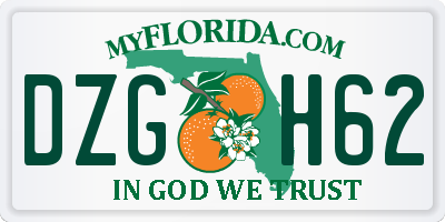 FL license plate DZGH62