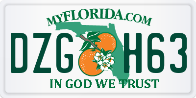 FL license plate DZGH63