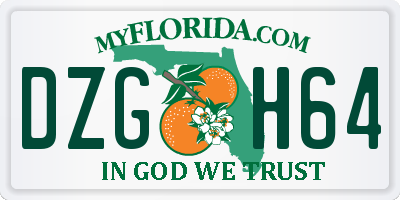 FL license plate DZGH64