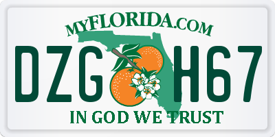 FL license plate DZGH67
