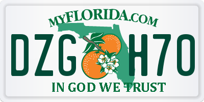 FL license plate DZGH70