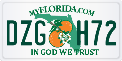 FL license plate DZGH72
