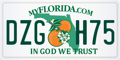 FL license plate DZGH75