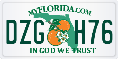 FL license plate DZGH76